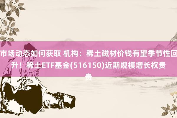 市场动态如何获取 机构：稀土磁材价钱有望季节性回升！稀土ETF基金(516150)近期规模增长权贵