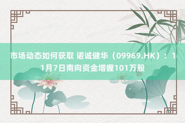 市场动态如何获取 诺诚健华（09969.HK）：11月7日南向资金增握101万股