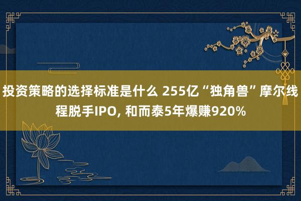 投资策略的选择标准是什么 255亿“独角兽”摩尔线程脱手IPO, 和而泰5年爆赚920%