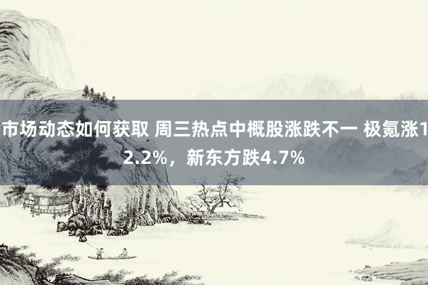 市场动态如何获取 周三热点中概股涨跌不一 极氪涨12.2%，新东方跌4.7%