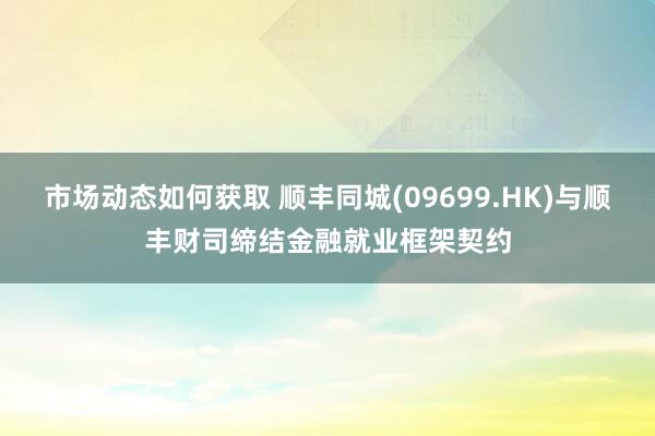 市场动态如何获取 顺丰同城(09699.HK)与顺丰财司缔结金融就业框架契约