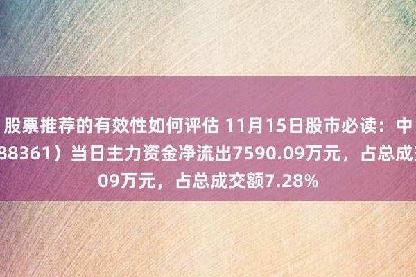 股票推荐的有效性如何评估 11月15日股市必读：中科飞测（688361）当日主力资金净流出7590.09万元，占总成交额7.28%