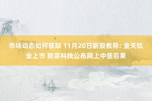 市场动态如何获取 11月20日新股教导: 金天钛业上市 联芸科技公布网上中签后果