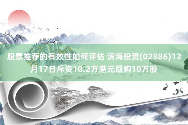 股票推荐的有效性如何评估 滨海投资(02886)12月17日斥资10.2万港元回购10万股