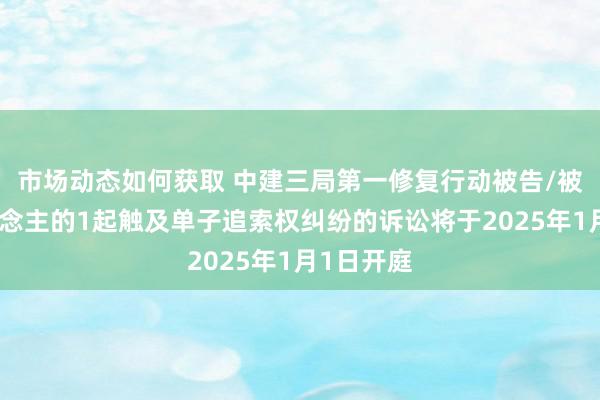 市场动态如何获取 中建三局第一修复行动被告/被上诉东说念主的1起触及单子追索权纠纷的诉讼将于2025年1月1日开庭