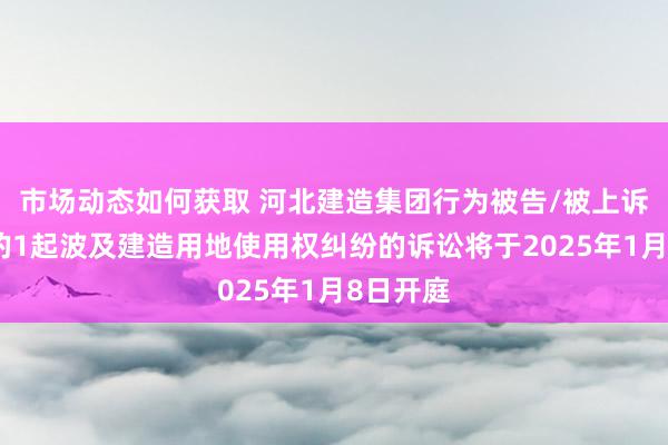 市场动态如何获取 河北建造集团行为被告/被上诉东谈主的1起波及建造用地使用权纠纷的诉讼将于2025年1月8日开庭