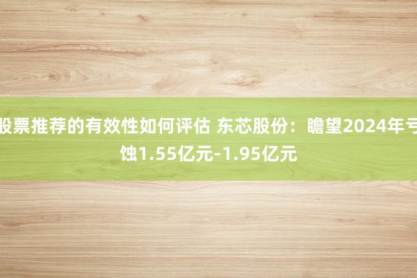 股票推荐的有效性如何评估 东芯股份：瞻望2024年亏蚀1.55亿元-1.95亿元