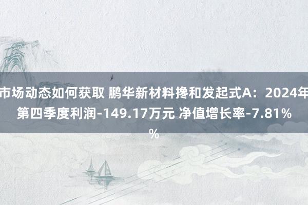 市场动态如何获取 鹏华新材料搀和发起式A：2024年第四季度利润-149.17万元 净值增长率-7.81%