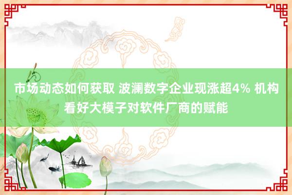 市场动态如何获取 波澜数字企业现涨超4% 机构看好大模子对软件厂商的赋能