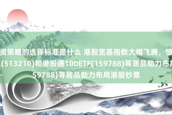 投资策略的选择标准是什么 港股宽基指数大幅飞腾，恒生ETF易方达(513210)和港股通100ETF(159788)等居品助力布局港股钞票