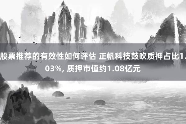 股票推荐的有效性如何评估 正帆科技鼓吹质押占比1.03%, 质押市值约1.08亿元