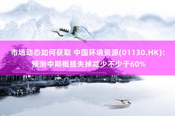 市场动态如何获取 中国环境资源(01130.HK): 预测中期概括失掉减少不少于60%