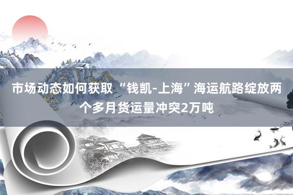 市场动态如何获取 “钱凯-上海”海运航路绽放两个多月货运量冲突2万吨