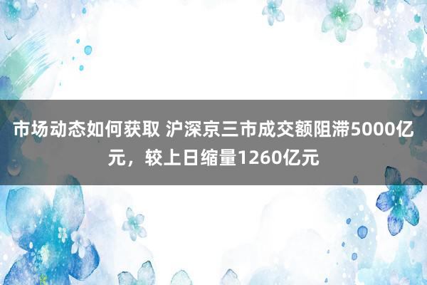 市场动态如何获取 沪深京三市成交额阻滞5000亿元，较上日缩量1260亿元