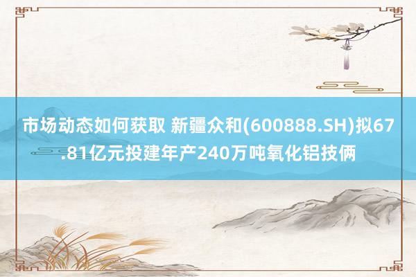 市场动态如何获取 新疆众和(600888.SH)拟67.81亿元投建年产240万吨氧化铝技俩