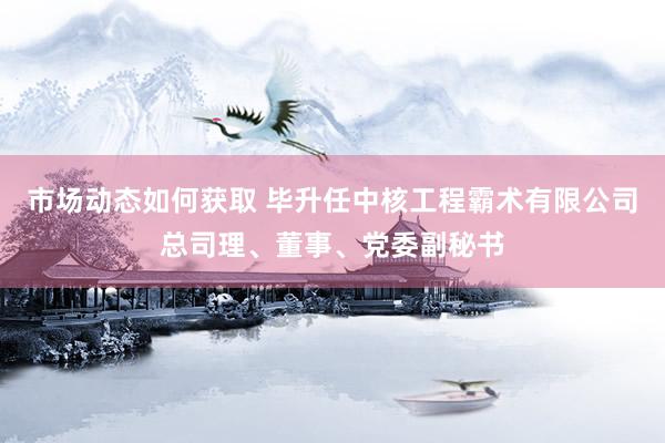 市场动态如何获取 毕升任中核工程霸术有限公司总司理、董事、党委副秘书