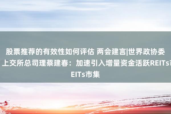 股票推荐的有效性如何评估 两会建言|世界政协委员、上交所总司理蔡建春：加速引入增量资金活跃REITs市集